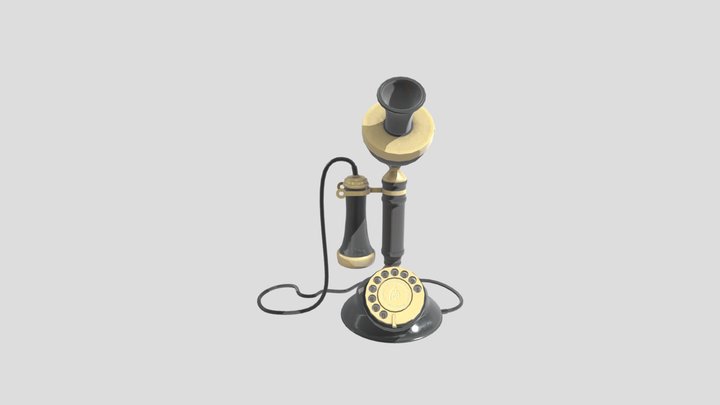 SM3 Old Candlestick Phone 3D Model
