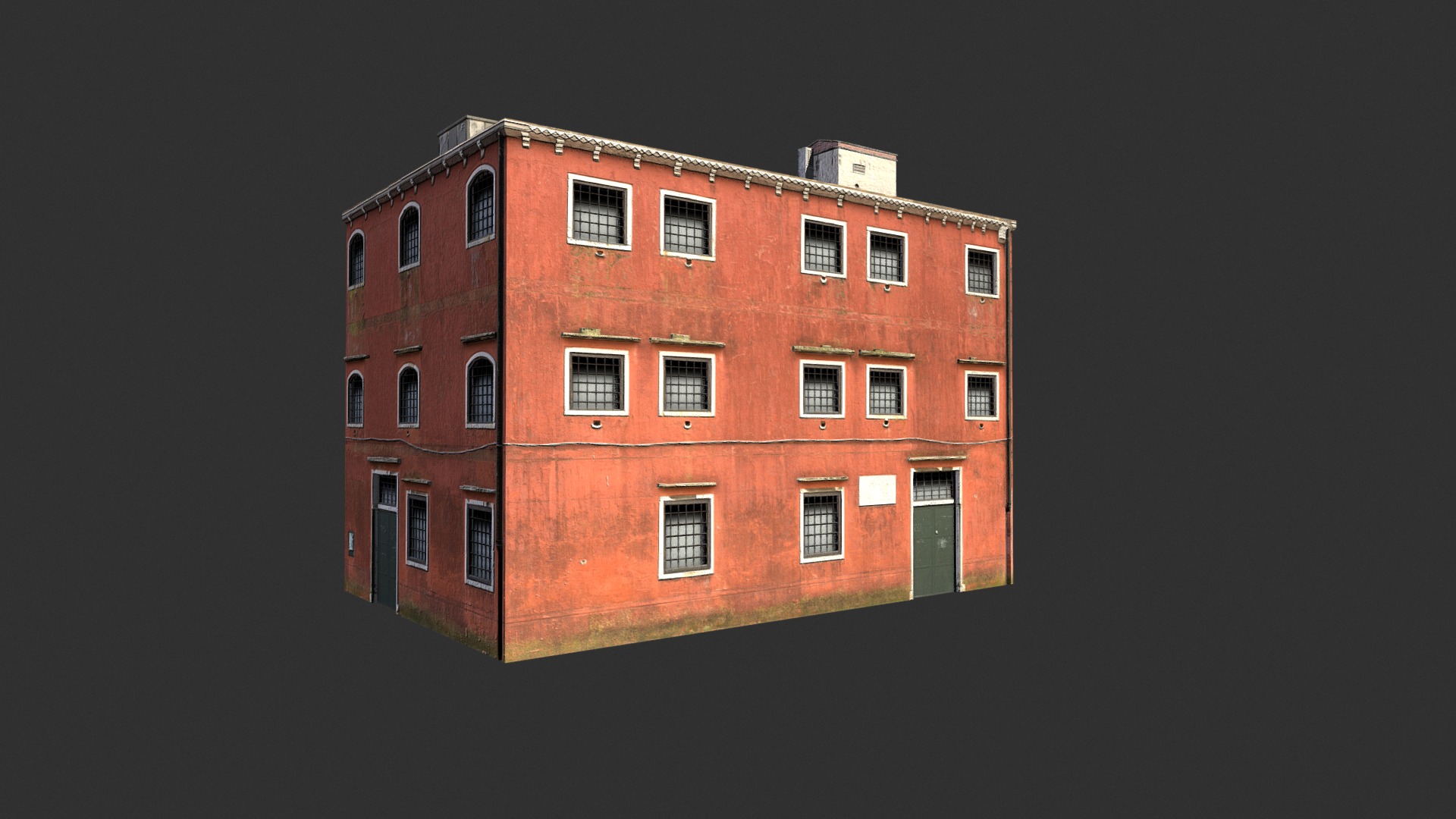 3D model Old Building - This is a 3D model of the Old Building. The 3D model is about a building with a square window.