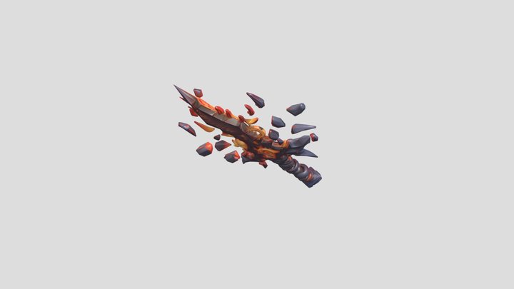 Fire Shattered Sword 3D Model