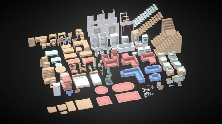 Massive Low Poly Interior Creator Pack for SALE 3D Model