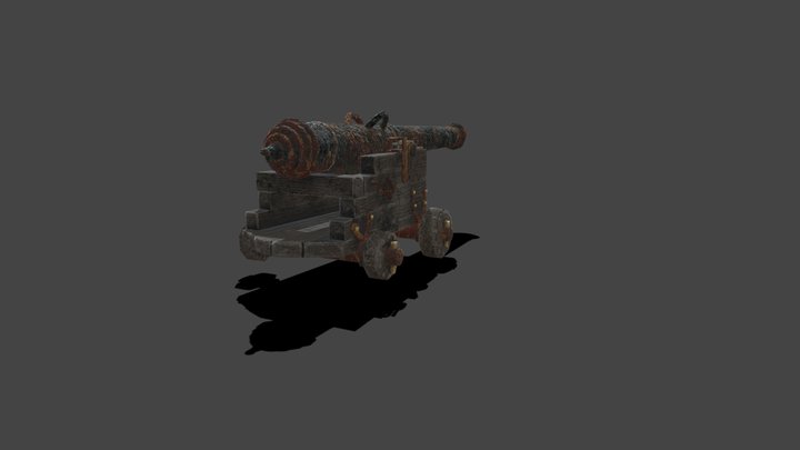 LP_Cannon_with_Textures 3D Model