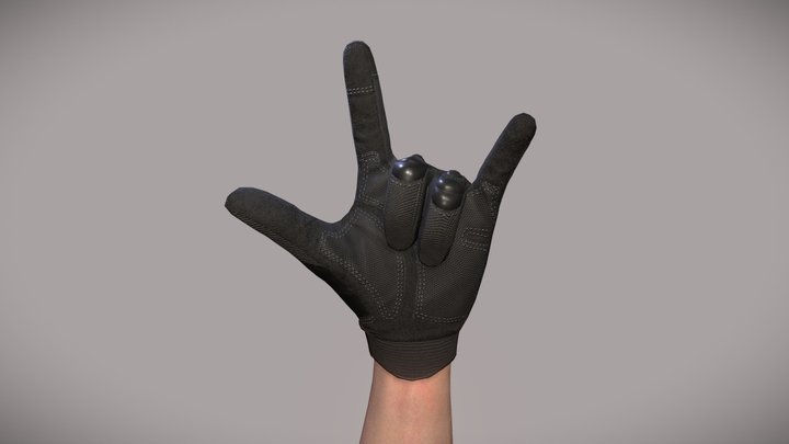 Tactical Military Glove 3D Model
