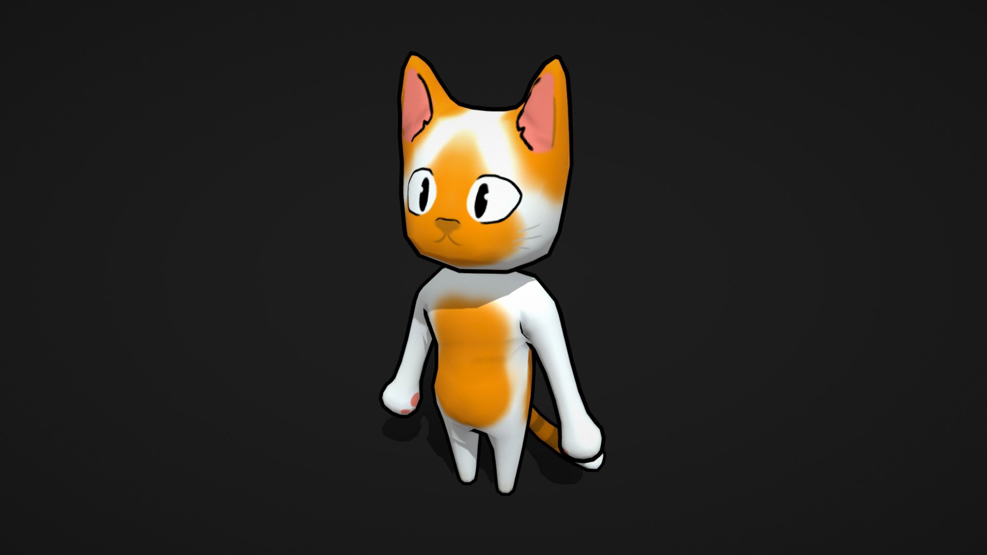 ORANGE CUTE CAT (TEXTURIZED AND ANIMATED) - 3D model by Constanza ...