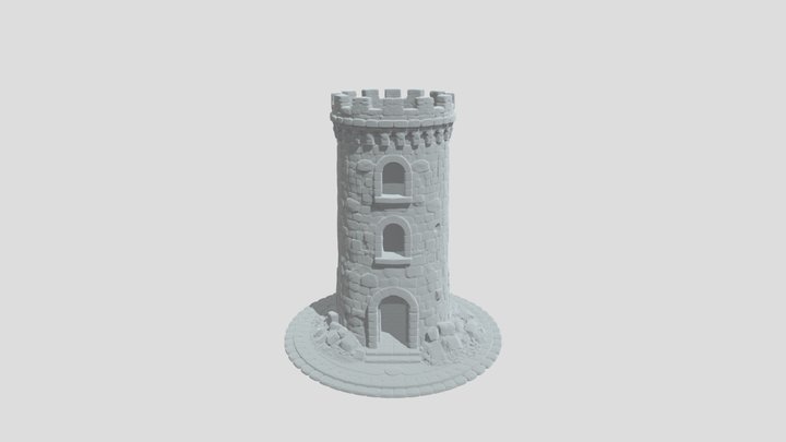 The Round Stone Tower 3D Model