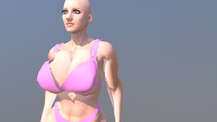 Idle motion female athlete 3D Model