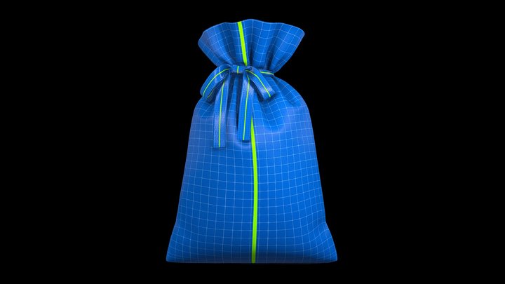 Sack With Satin Ribbon YI Mockup 3D Model