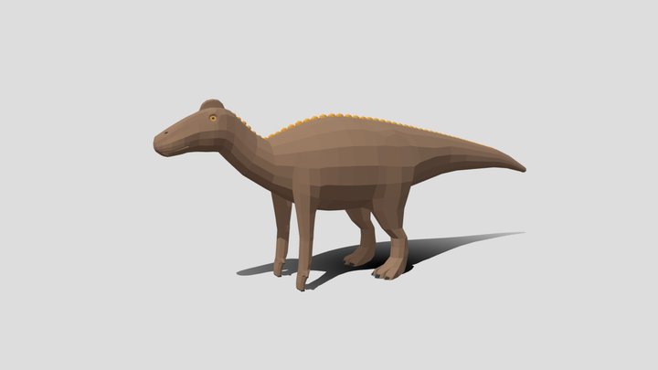Low Poly Cartoon Edmontosaurus Dinosaur 3D Model
