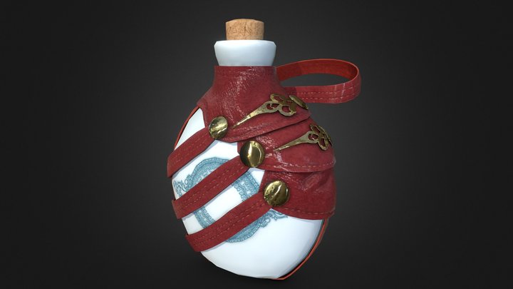 Leather Flask Pottery Mesh 3D Model