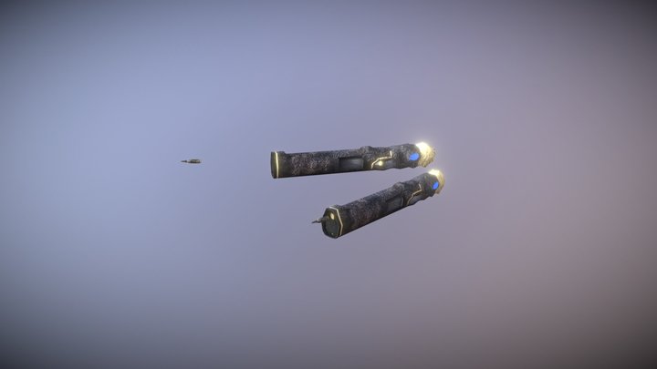 Nunchaku weapon 3D Model