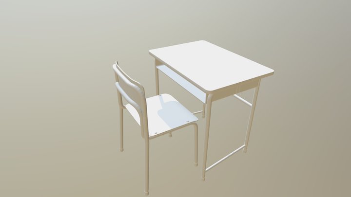 School_Desk_Chair 3D Model
