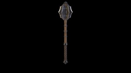 Medieval Flanged Star Mace 3D Model