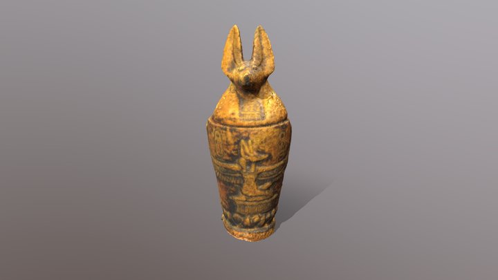 A Canopic Jar with the Head of Duamutef 3D Model