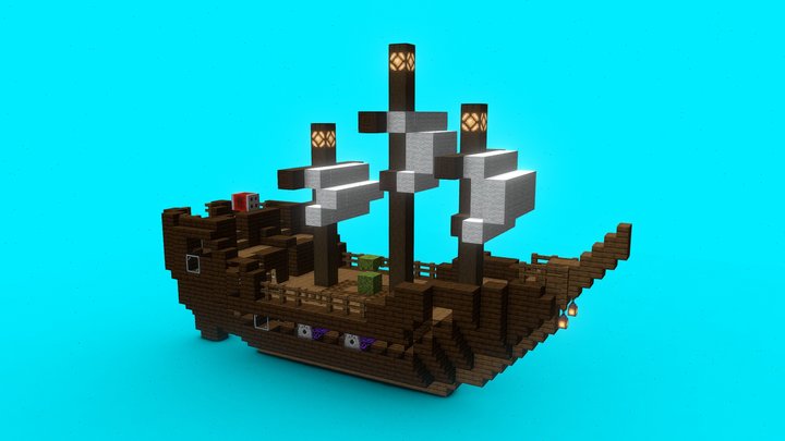 Restored Minecraft Shipwreck 3D Model