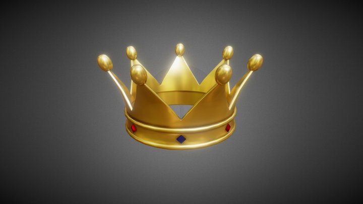 Lowpoly Cartoony Crown 3D Model