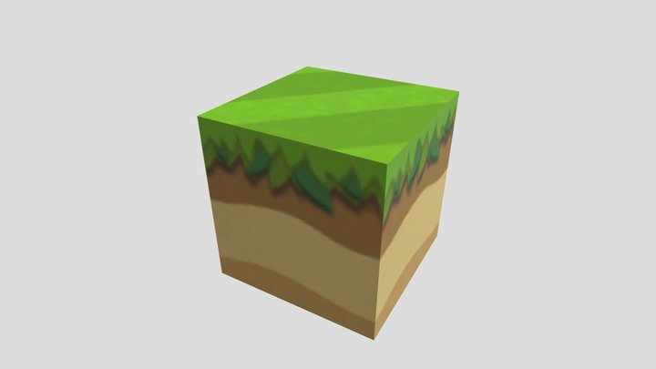 Blockman GO Grass Block Old 3D Model