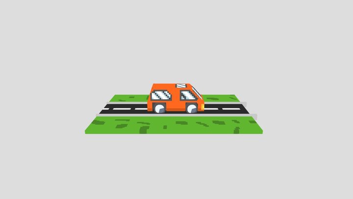 Pixel Car 3D Model
