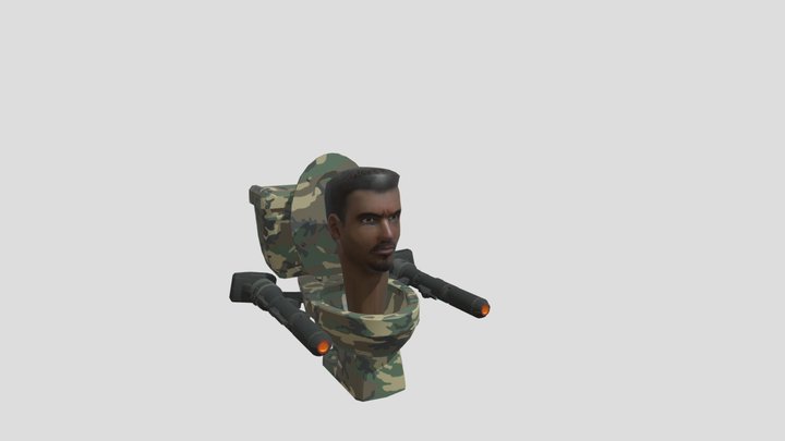 Giant Camo Toilet  incuye animacion 3D Model