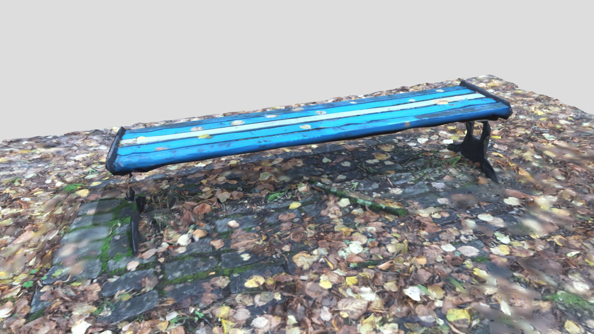 blue bench in autumn - 3D model by alice (@acbutler1997) [3cff3ef ...