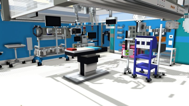 Salle opération pédiatrie HUG dans Minecraft 3D Model