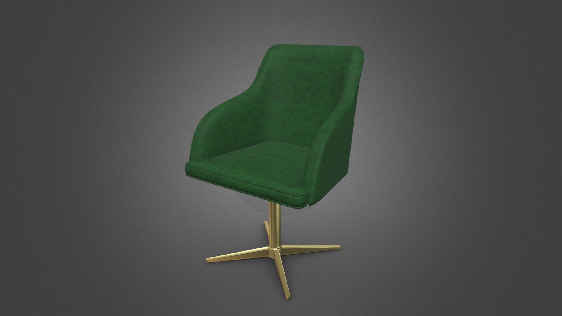 3D model Simple Chair – Keira Office Green Velvet - This is a 3D model of the Simple Chair - Keira Office Green Velvet. The 3D model is about a green square object with a yellow line on it.