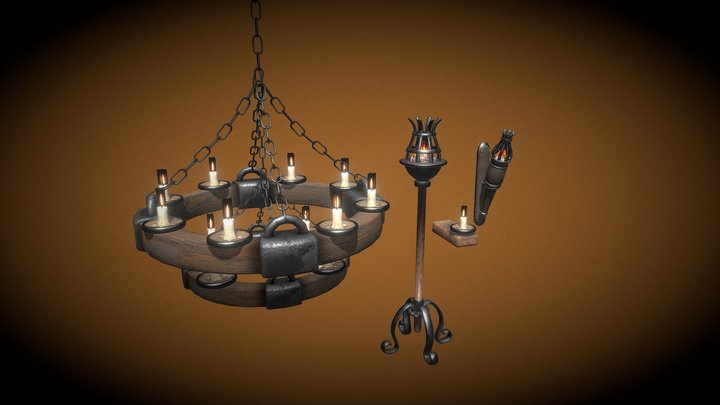 Torchs-Pack_Medieval-Assets 3D Model