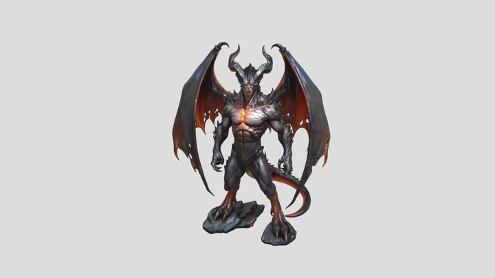 August - Demon Dragon 3D Model