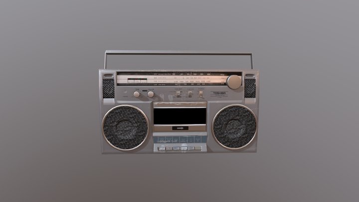 1980s Boombox Radio 3D Model