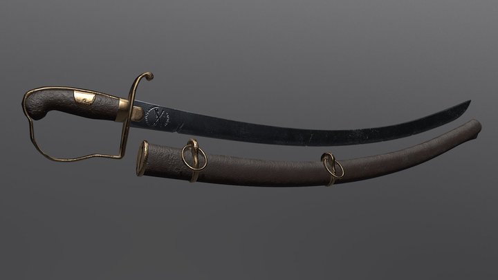 18th Century Cavalry Saber 3D Model