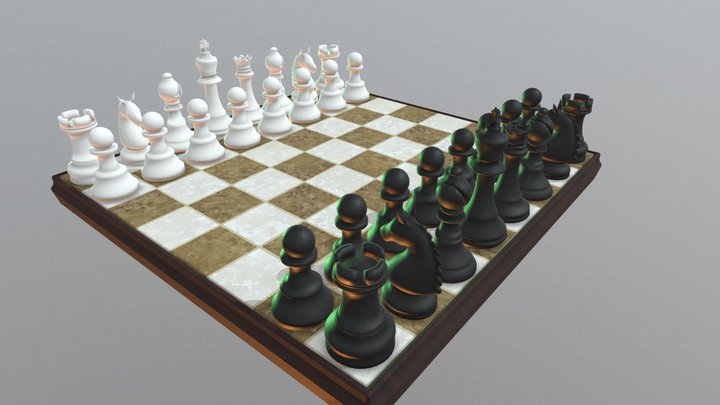 Chessboard|Marble|Made in Blender|.fbx file| 3D Model
