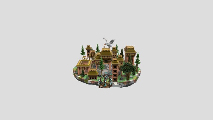 Arena Village SkyBlock Spawn 3D Model