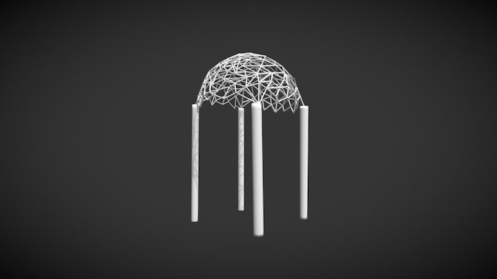 Geometric Pergola 3D Model