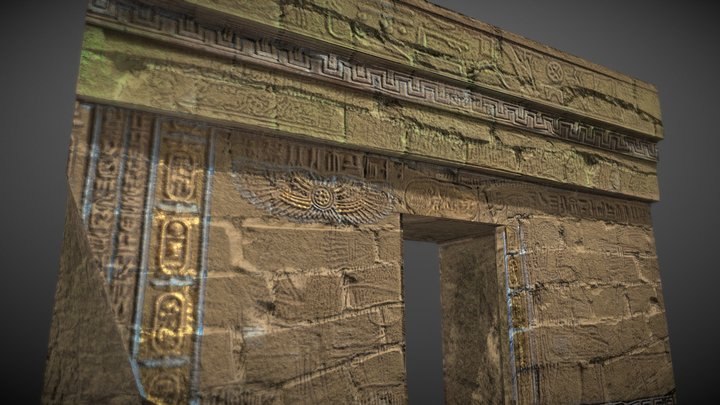 Egyptian Old Wall 3D Model