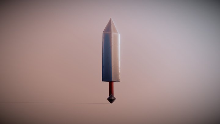 Stylized Low Poly Sword 3D Model