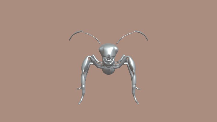 Metallic insect-like robot 3D Model