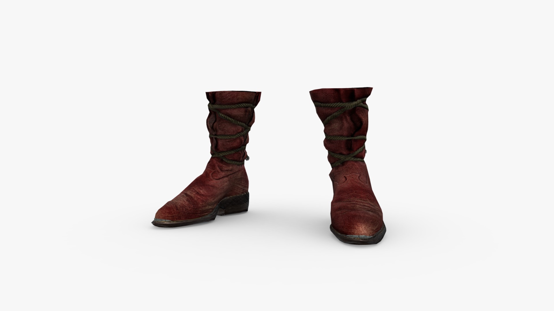 3D model Red Suede Boots - This is a 3D model of the Red Suede Boots. The 3D model is about a pair of brown boots.