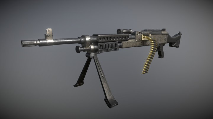 M240B Machine gun 3D Model