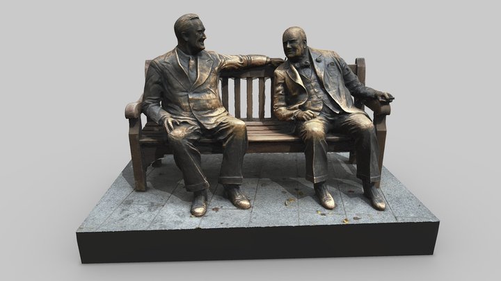 Churchill And Roosevelt Allies Sculpture – Modello 3D gratuito STL