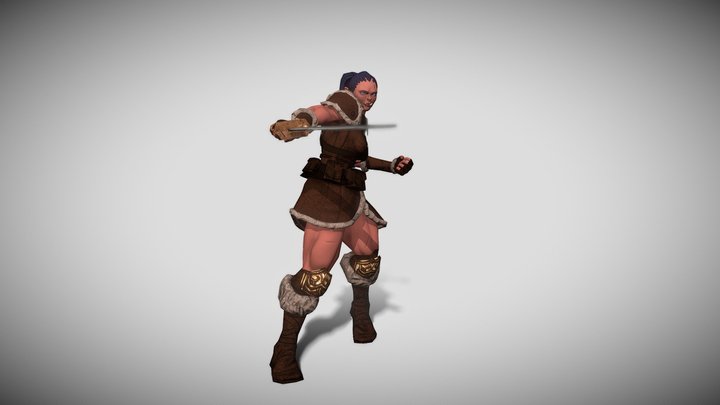 Female Orc Low Poly 3D Model
