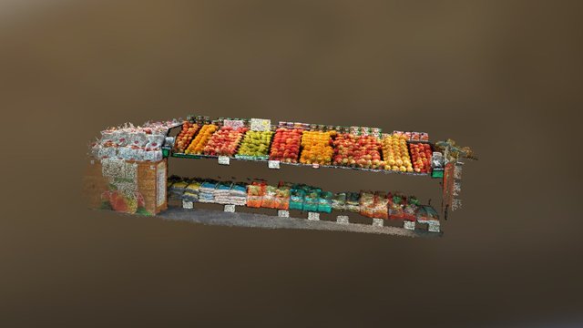 Apples and Oranges at the market 3D Model