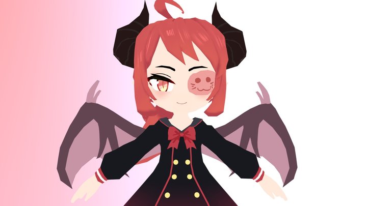 Blue Archive style Chibi model 3D Model