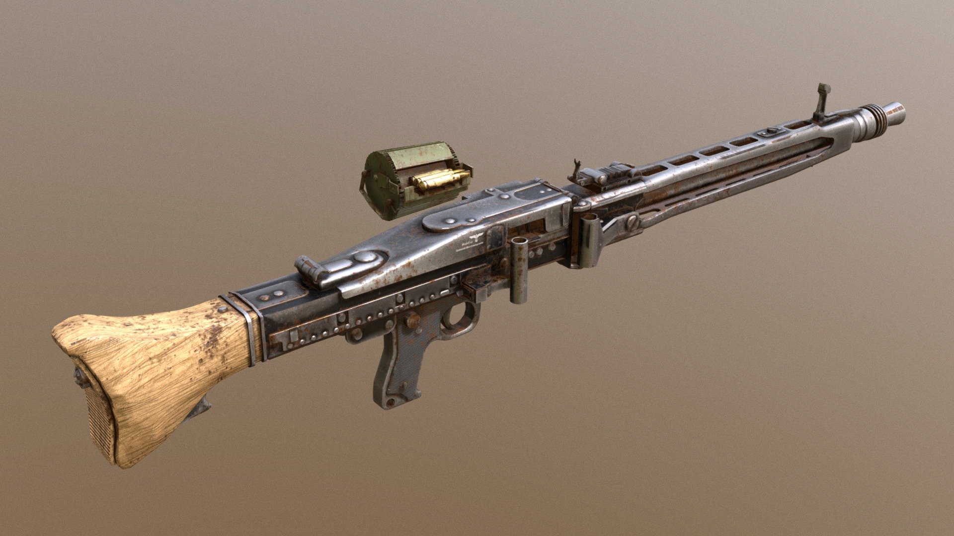 Maschinengewehr Modell 42 - Green - Buy Royalty Free 3D model by Thomas ...