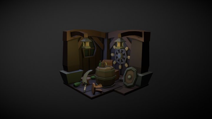 Diorama Pirata 3D Model