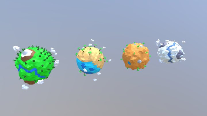 Lowpoly Planet Pack 3D Model