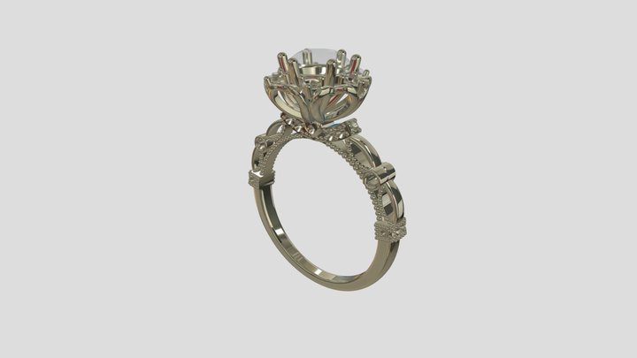 AFRG005 goldring wedding engagement luxury – Free 3D Model STL