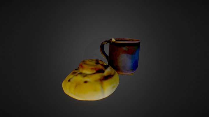 Breakfast: Coffee and Bun - #3DST16 3D Model