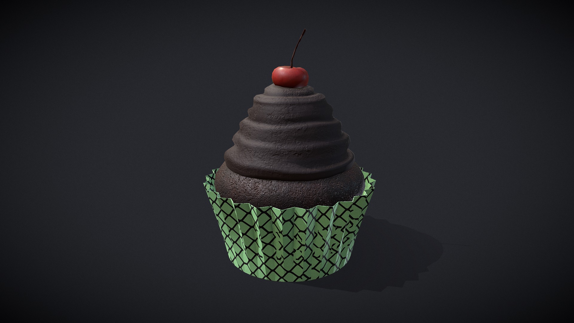 3D model Cup Cake - This is a 3D model of the Cup Cake. The 3D model is about a green and red bell pepper.