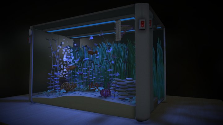 Room aquarium (Now Animated) 3D Model