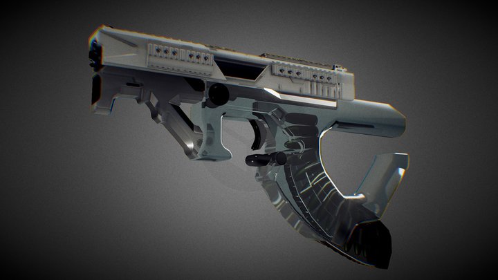 Tariro X-000 Sci-Fi Automatic Handgun Game Asset 3D Model