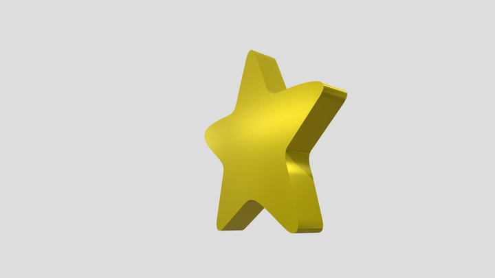 Star 3D Icon | Geometric Symmetric Star Symbol