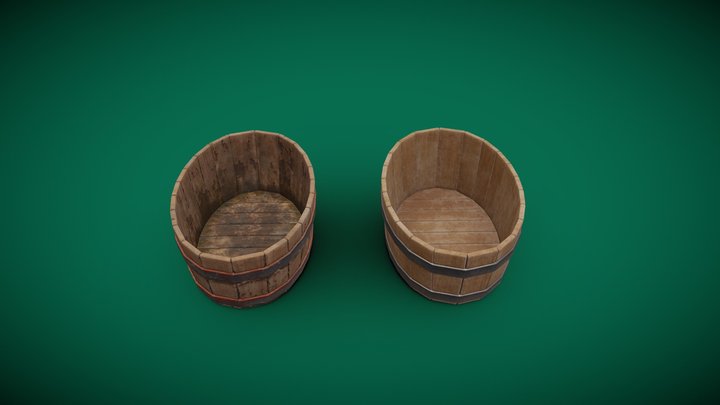 Wooden Tub 3D Model